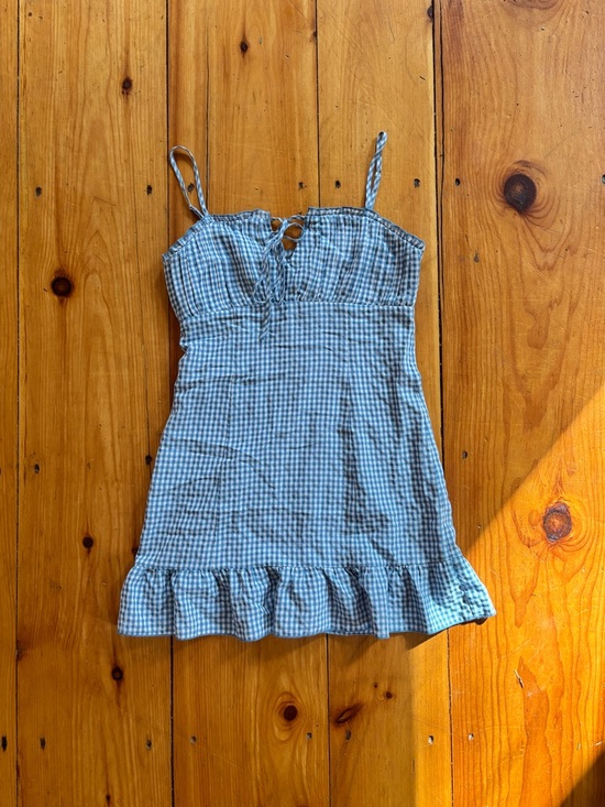 La Hearts Dresses & Skirts - LA Hearts Blue Gingham Mini Dress XS Cottagecore Ruffle Hem